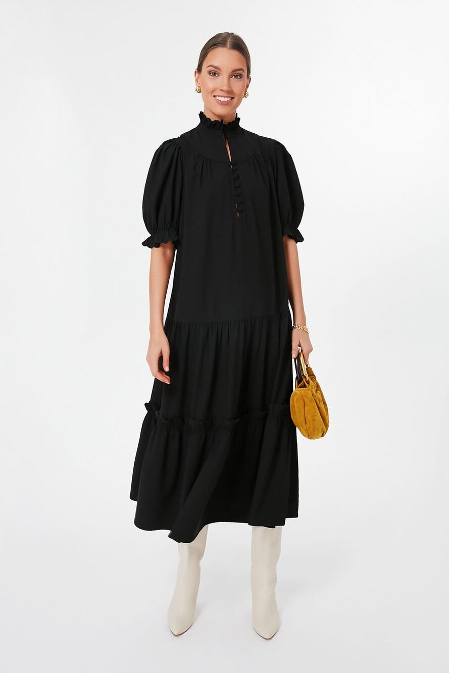 Tuckernuck Pomander Place Black Selena High Neck Maxi Dress Sz M